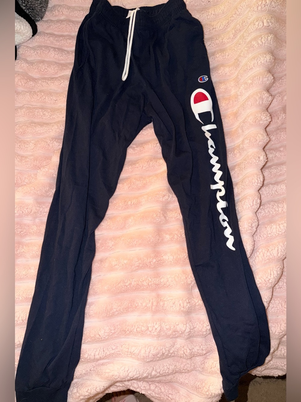 Champion Logo Jogger Sweatpants Navy Size Small